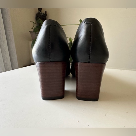 Kurt Geiger CARVELA Block Heel Shoes in Black with Brown Heel Size 37 - Picture 8 of 14